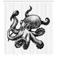 thumbnail image 3 of Ambesonne Octopus Shower Curtain, Hand Drawn Sea Animal Image, 69"Wx84"L, White Charcoal Grey, 3 of 3