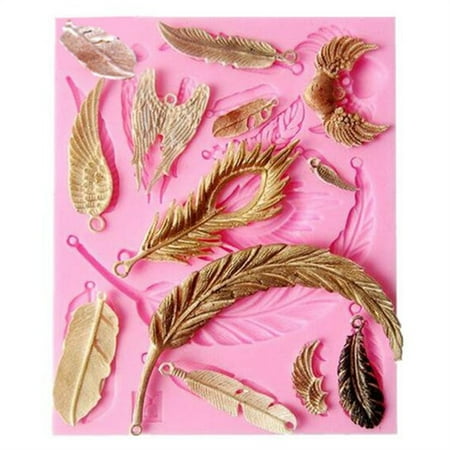 Vintage Barware - Bestller Vintage Feather Silicone Mould Fondant Cake Cookie Kitchen Baking Mold Tool