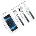 thumbnail image 2 of Honeii Cool Blue Light Wolf Print Children's Knife, Fork And Spoon Set,Reusable Utensils Set with Case,Travel Cutlery Set,for Kids Adults Camping, 2 of 8