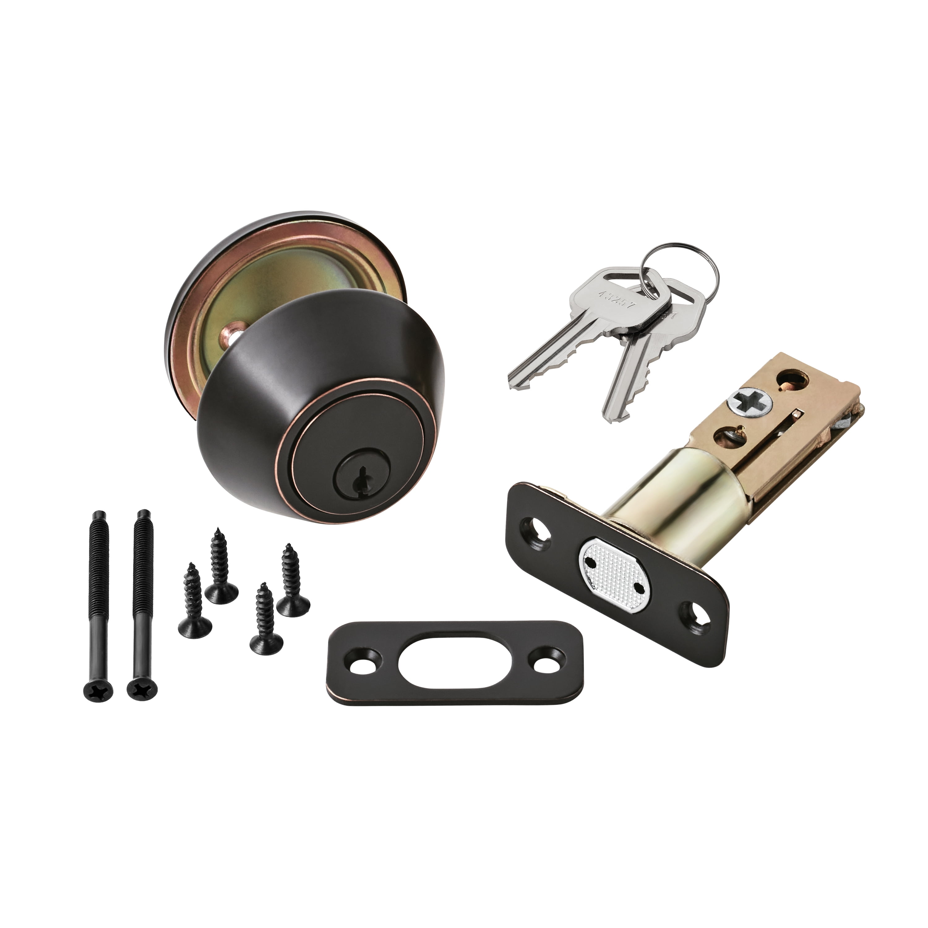 (4 pack) Hyper Tough Keyed Entry Single Cylinder Deadbolt Oil Rubbed Bronze