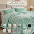 thumbnail image 7 of Intelligent Design Full/Queen Shaggy Faux Comforter Set, Long Fur Wave Spring Comforter Bedding Set, 3-Piece Warm Bed Set with Pillow Sham, Aqua, 7 of 7