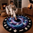 thumbnail image 7 of 3d Halloween Rugs Optical Illusion Rug Round Skeleton Vortex Design, 3d Haunted Staircase Round Rug Series, Non Slip Polyester Floor Mat, Entryway Decor, Black, 1 Pack, 7 of 7