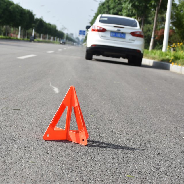 Nuevo cono de pie independiente advertencia triángulo de seguridad reflectante se pliega plano extra estable TUNC Sencillez