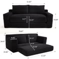thumbnail image 2 of Leumius 70" Corduroy Loveseat Sofa,Pull Out Sleeper Sofa Bed,2-in-1Convertible Sofa Bed with Memory Foam & Steel Frame,No Assembly,Compact Couch for Small Spaces,Apartments,Black, 2 of 8