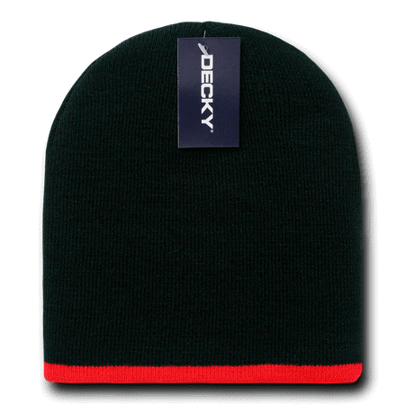 - Decky Single Striped Two Tone Beanies Beany For Men Women Knitted Ski Skull Caps Hats Warm Winter