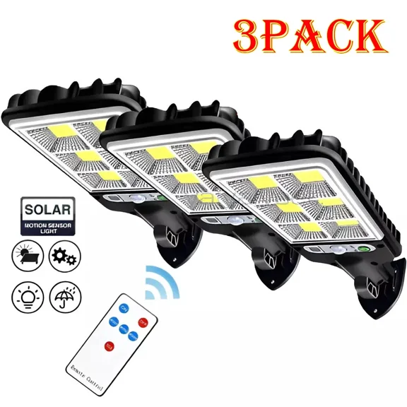 3Pcs Outdoor Solar Wall Light Led Motion Sensor Bright Flood Street Lamp 3 Modes