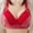 Red, variant on Patlollav Summer Saving Women Plus Size Lace Stitching Plaid Print Non-Steel Ring Non-Magnetic Buckle Underwear Bra
