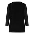 thumbnail image 4 of Women Crewneck Velvet T Shirts 3/4 Length Sleeves Pullover Casual Dressy 2026 Summer Velour Tunic Blouses, 4 of 5