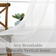 thumbnail image 5 of AZZCIA Off White Linen Sheer Curtains with Eyelets Light filtering window treatments for Living Room, Grommet Top 54"x63", 2 panels set, 5 of 6