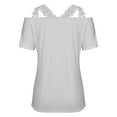 thumbnail image 4 of Womens T Shirts Short Sleeve Tops Dressy Casual Blouses Spring Summer Outfits Flowy Pleated Front Scooped Neck, 4 of 7