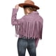 thumbnail image 1 of Abrigo PRETTYGARDEN Morado de Gamuza Sintética con Flecos Corto XL, 1 of 9