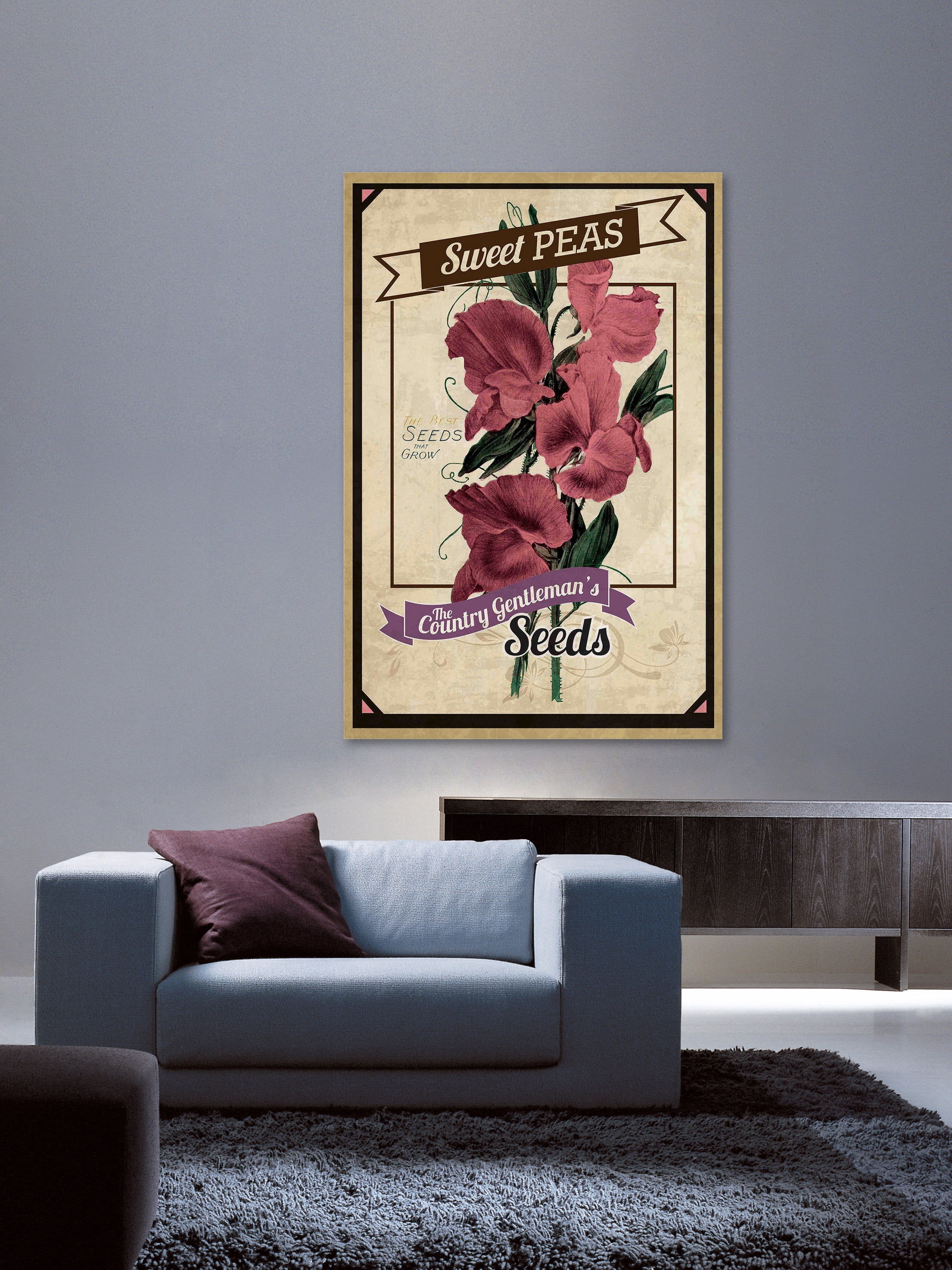 "Flower Packet Sweet Peas" Painting Print on Wrapped Canvas
