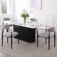 thumbnail image 5 of Morden Fort Modern Dining Table Set for 4, White Faux Marble Top Dining Table with 4 Grey Chairs for Kitchen, Dining Room, Restaurant, Conference Room, 5 of 7