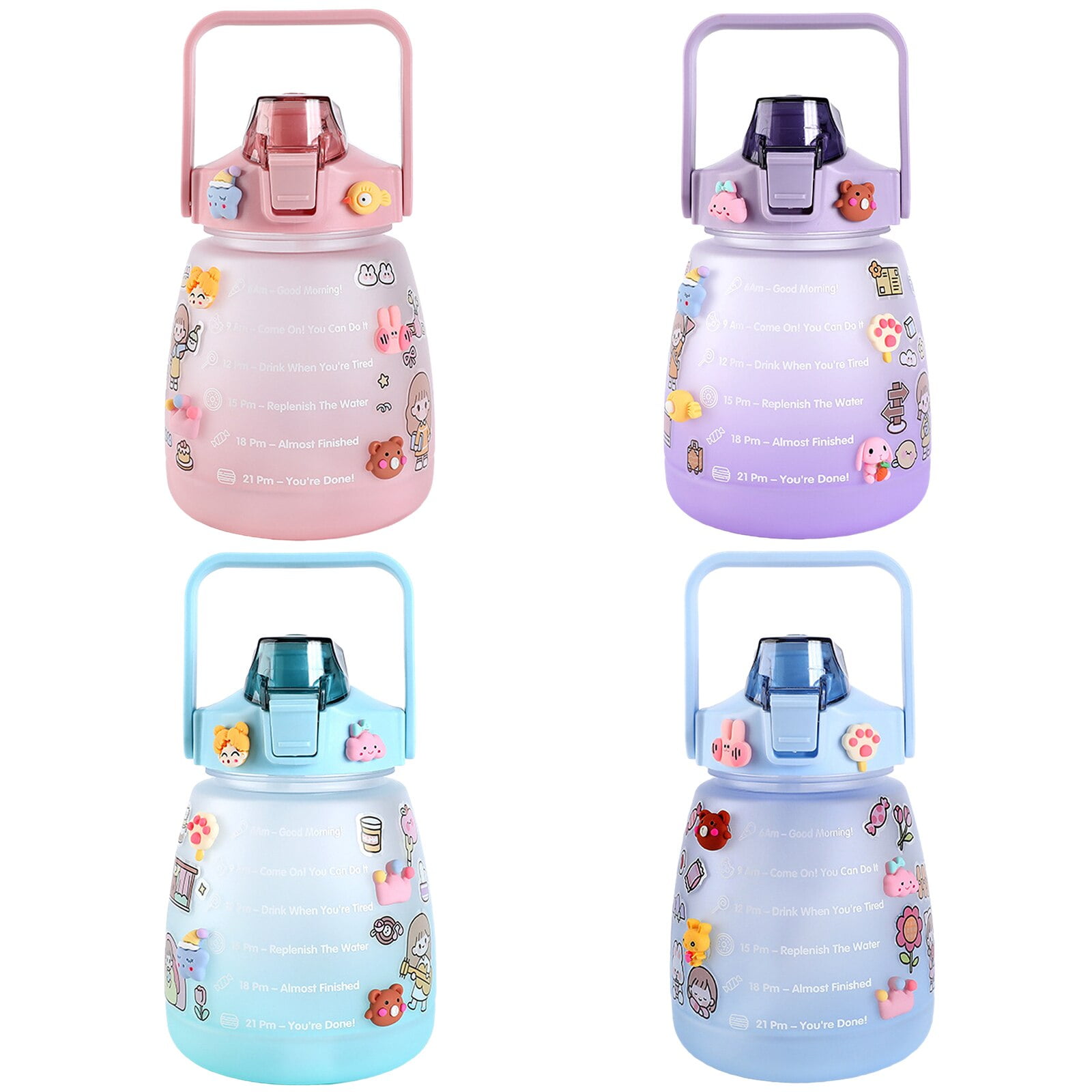Large Capacity Water Cup, Cute Plastic Straw Cup Sports Water Bottle For  Children, Summer Big Belly Cup With Tea Filter - Temu