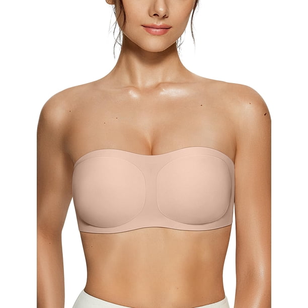 Sujetador acolchado inalámbrico sin tirantes Bra Vertvie para mujer, color piel