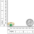 thumbnail image 6 of Gem Stone King 18K Yellow Gold Plated Silver Green Zirconia and White Zirconia Filigree Style 3 Stone Ring for Women (2.07 Cttw, Oval 8X6MM and 6X4MM) (Size 8), 6 of 6