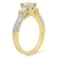 thumbnail image 2 of Dazzlingrock Collection 1.00 Carat (ctw) 10k Princess & Round 3 Stone Diamond Ladies Bridal Engagement Ring 1 CT, Yellow Gold, Size 7.5, 2 of 7