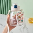 thumbnail image 2 of LEJN Kawaii Water Bottle with Straw, Adjustable Shoulder Strap, Leakproof Insulated for Summer, Cute Cartoon Kids Students Outdoor Sports Portable, 1 Piece (28 oz), 2 of 4