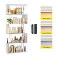 thumbnail image 2 of OUTONLIFE 6-Tier S-Shaped Bookshelf with Light, Modern Free Standing Bookcase with Open Shelving for Home & Office, White, 2 of 10