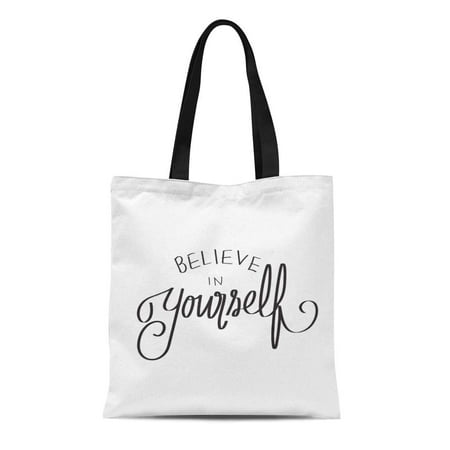 ASHLEIGH Canvas Bag Resuable Tote Grocery Shopping Bags Believe in Yourself Hand Lettering to Cheer Up Someone Best Bright Bug Tote (The Best Way To Cheer Someone Up)