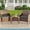 3pcs/Grey, variant on Elposun 4 Steel Hand-woven Outdoor Conversation Sets with Sofa and Table, Brown/Gray
