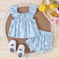 thumbnail image 2 of Toddler Baby Girl Outfits Summer Clothes Set Daisy Printed Ruffle Strap Top and Shorts Set 9 12 18 Months, 2 of 5