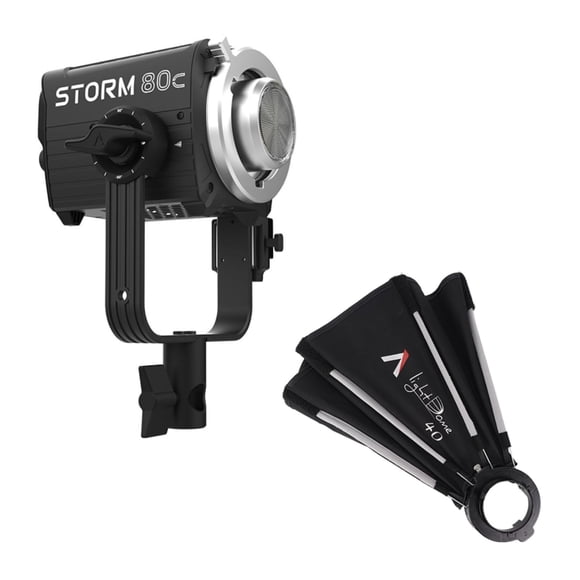 Iluminación Aputure Storm 80c IP65 80W a todo color con Softbox