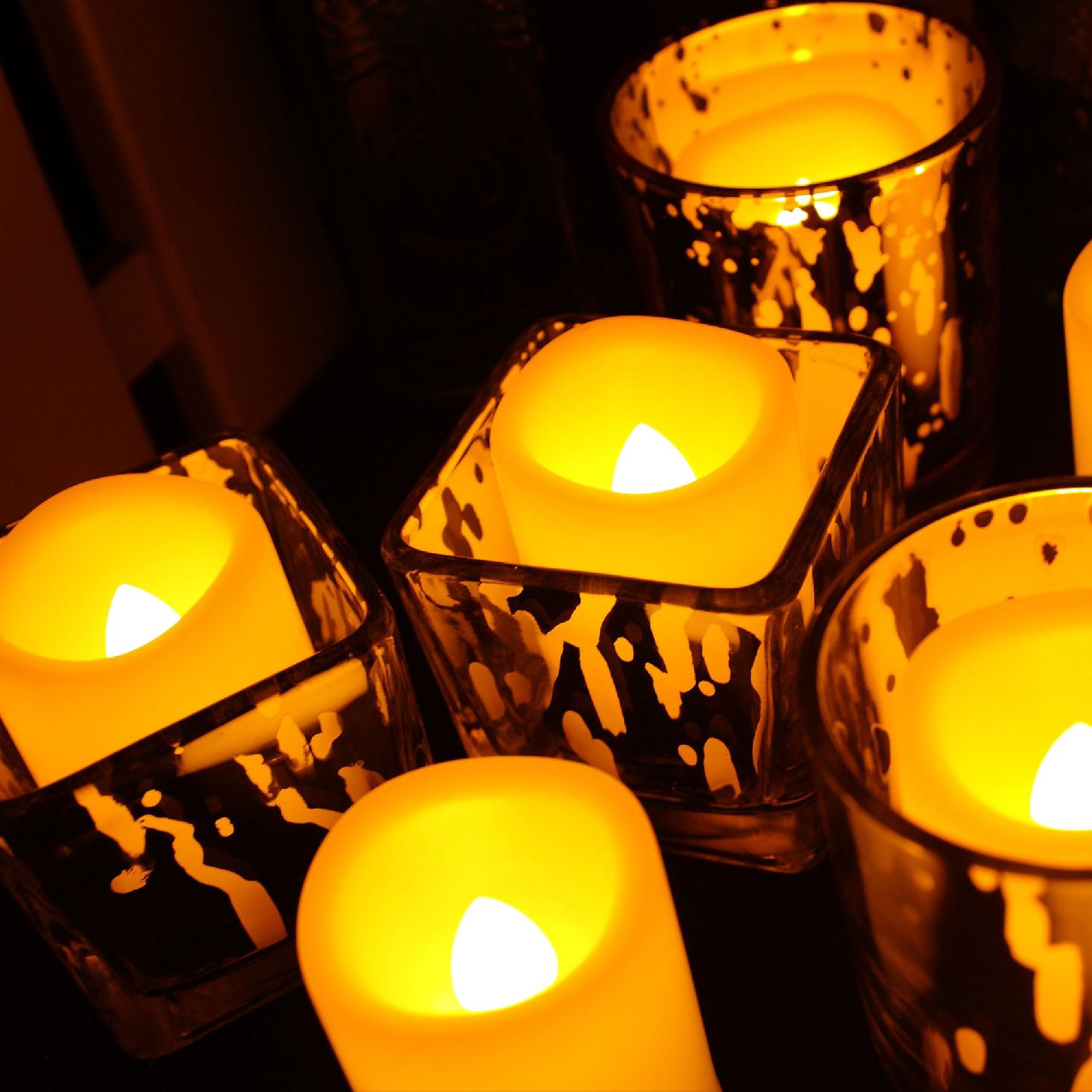EcoGecko Set of 24 Premium Flameless Votive Candles, Battery Operated, LED Candles, Long Battery Life 120+ Hours, Batteries Included