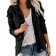 thumbnail image 2 of brillar Chaqueta con múltiples bolsillos y cremallera holgada unicolor para mujer, 2 of 5