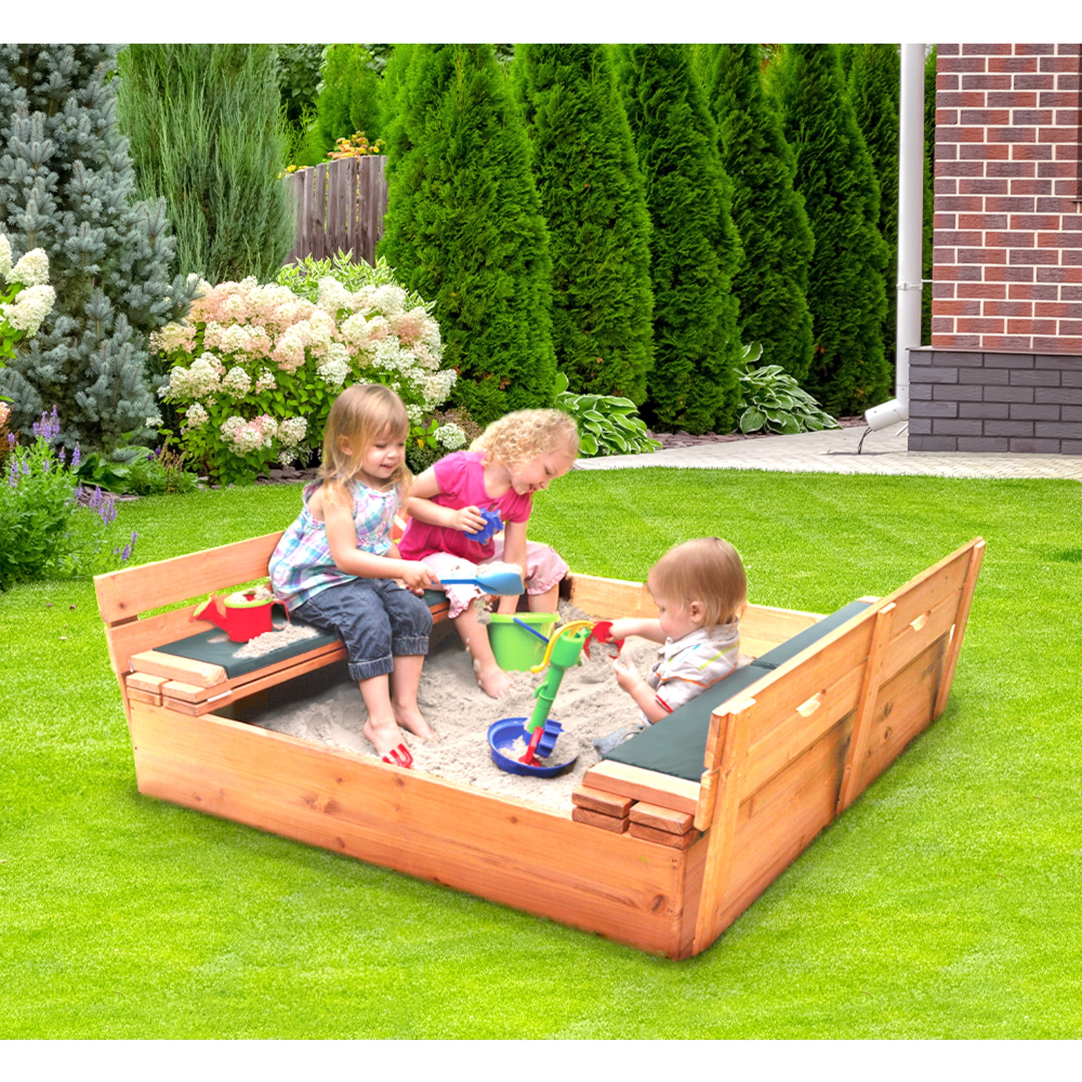 Badger Basket Seat Cushions for Convertible Cedar Sandboxes, Dark Green