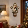 thumbnail image 6 of Dalxymotic Christmas Cross Ornament, Wooden Vintage Jesus Hanging Pendant Decor, Holiday Decorative Accent, Christmas Decorations Indoor Outdoor for Tree, Mantel, Shelf, Wall, 6 of 6
