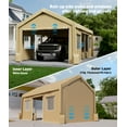 thumbnail image 3 of Lot de 2 Portes à Fermeture Éclair Robustes pour Abri d'Auto Ou Garage Extérieur, Bâche de Remplacement Imperméable et Résistante aux UV, Convient aux Abris de 13 X 20 à 13 X 25 Pi, Portes Seulement, Jaune Blanc Gris, 3 of 5