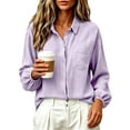thumbnail image 2 of GigrtiJin Cotton Button Down Shirts for Womens Long Sleeve Collared Loose Blouses Dressy Casual Work Button up Shirts with Pockets, 2 of 7