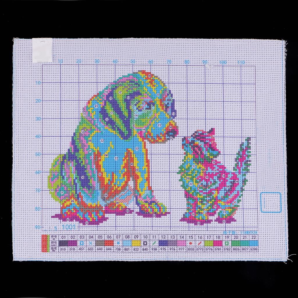 YEESAM ART Kit De Broderie Au Point De Croix Estampé Pour Adultes