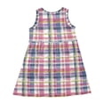 thumbnail image 3 of Girls Dress Hand-painted Plaid Pattern Sleeveless Dress for Girls Hem A-Line Casual Sundress, 3 of 7