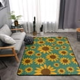 thumbnail image 4 of DouZhe Orange Sunflower Flowers Pattern Area Rugs Non-Slip Machine Washable Floor Mat, Style Carpet Doormat, 63x48 inches, 4 of 6