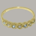 thumbnail image 6 of LBG British Made 9k Yellow Gold Cultured Pearl & Aquamarine Womens Eternity Ring - 33 size options - Size 11.5, 6 of 9