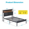 thumbnail image 7 of Casacomoda Twin Bed Frames, Storage Headboard with Charging Station, RGB Light Strips, Solid and Stable, Noise Free, No Box Spring Needed, Easy Assembly, Black, 7 of 7