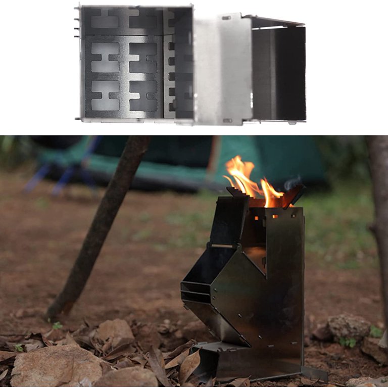 Camping Stove Portable Stainless Steel Outdoor Wood Stove - Walmart.com
