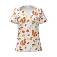 thumbnail image 4 of Wukai Squirrel InThe Forest3 Casual V-Neck Graphic Tees for Women: Lightweight and Breathable Summer Tops with Stylish Design-Large, 4 of 8