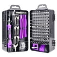 thumbnail image 1 of TureClos 135pcs/set Screwdriver Bit Set 135-in-1 Wrench Socket Kit Portable Phone Watch Repair Tools, Black Purple, 1 of 1