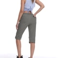 thumbnail image 7 of cfhntfmh Capri Pants for Women Elastic Waist Drawstring Summer Pants Casual Hiking Cargo Pants with Zip Pockets, 7 of 7
