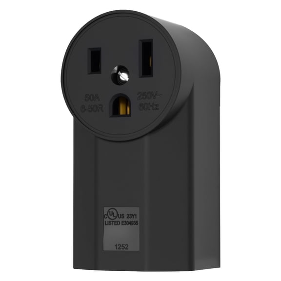 KYascend NEMA 6-50R Receptacle 2-Pole 3-Wire 250V 50A Heavy Duty Outlet, Surface Mount Power Receptacle, UL Listed, Black Stove Outlet,  It is suitable for large power appliances
