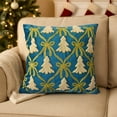 thumbnail image 5 of Deeceymbur Velvet Bow Pillowcase Christmas Decoration Green Blue Holiday Decor Festive Accent Pillow Cover, 5 of 6