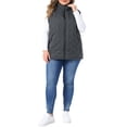 thumbnail image 2 of Agnes Orinda Women's Plus Size Quilted Puffer Vest Stand Collar Sleeveless Zip‑Up Gilet Lightweight Warm Casual Outerwear with Pockets 2X Gray, 2 of 6
