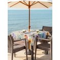 thumbnail image 2 of Easter Grey Bunny Outdoor Tablecloth - 60x60 Inch Square Dining Table Cover, Spring Colorful Eggs Flower Wooden Grain Waterproof Outdoor Table Cloth with Umbrella Hole & Zipper for Picnic/Patio/Party, 2 of 7