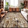 thumbnail image 2 of Brick 6x9ft Non Slip Area Rug Abstract Multi Colored Brick Wall Photo Washable&nbsp;Soft Area Rugs for Living Room, Indoor&nbsp;Circle Carpet for Bedroom Dining Room Kitchen, 2 of 9