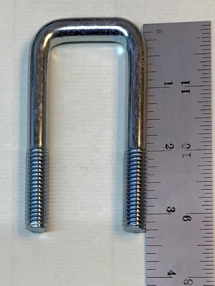 CIRCLE- (2) 1” Square Bent Steel U-Bolt 1-1/8 X 3”, 3/8-16 Fits Over 1” Tube W/Hex Nuts