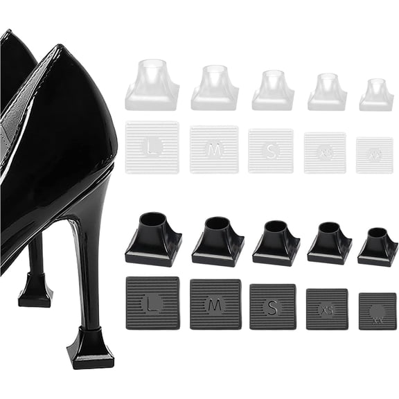 10 Pairs High Heel Protectors Heel Repair Caps Covers & Heel Stoppers Heel Cover Replacement Tip Caps for Outdoor Weddings/Stop Sinking at Grass/Gravel/Bricks and Cracks