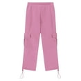thumbnail image 6 of Dezsed Boys Baggy Cargo Sweatpants Kids Elastic Waist Active Athletic Workout Joggers Outdoor Hiking Baggy Trousers 13-14 Years Pink, 6 of 7